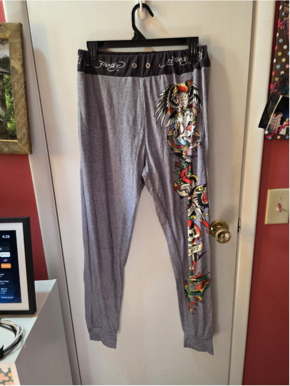 Y2k Ed Hardy Loungewear Pants Tattoo Love Kills Slowly Size Small